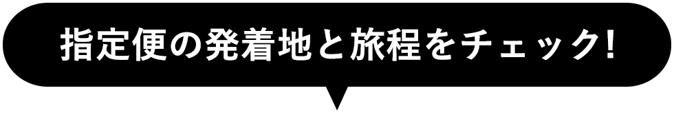 指定便の発着地と旅程をチェック!