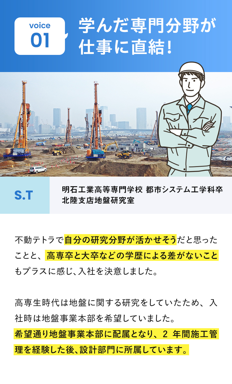 学んだ専門分野が仕事に直結！