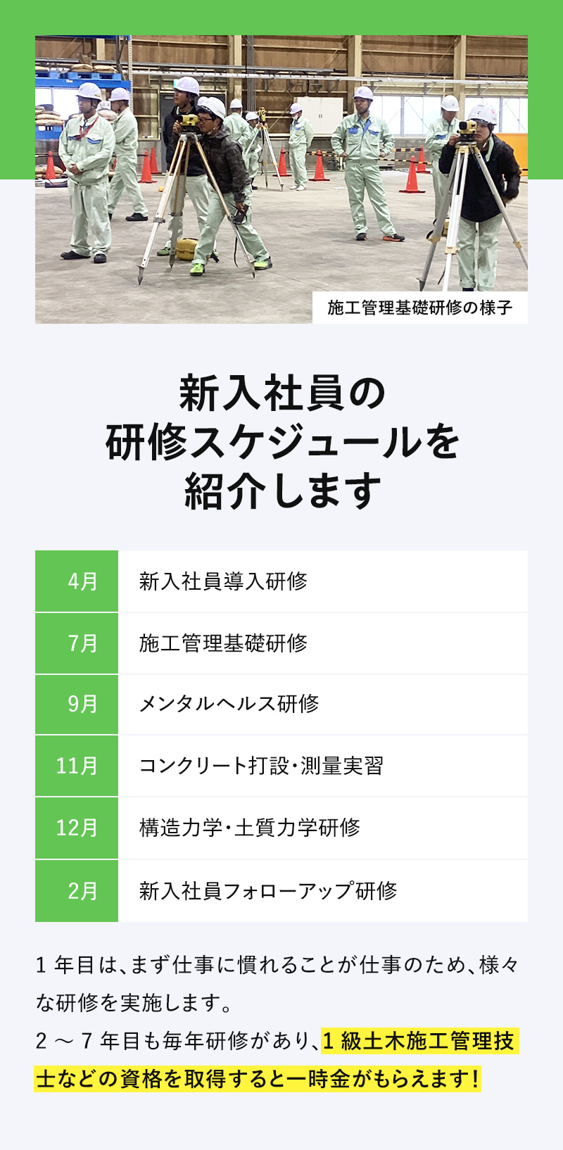 新入社員の研修スケジュールを紹介します